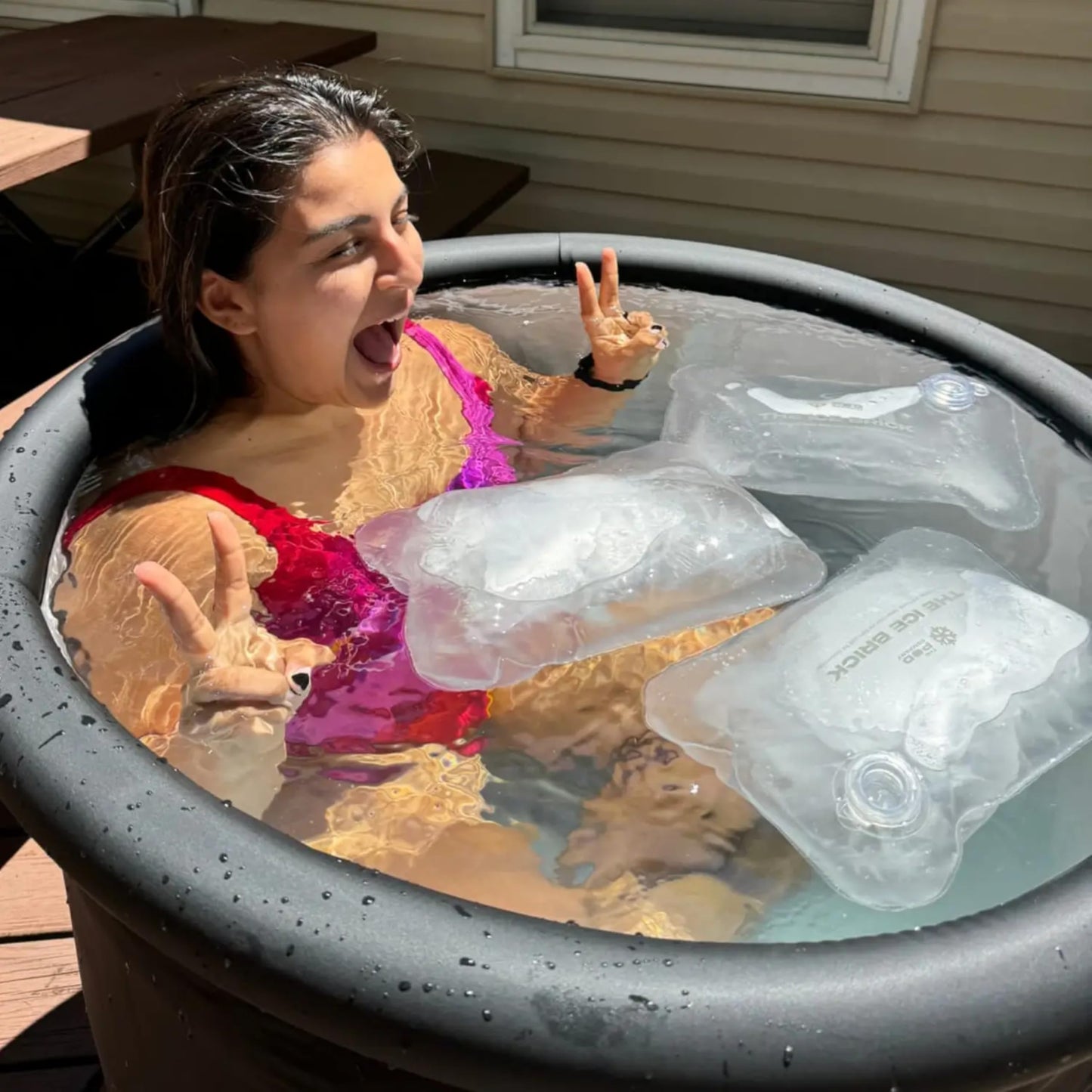 The Pod Company Pro Ice Pod Complete Cold Plunge Bundle – 100-Gallon Ice Bath with 18 Ice Bricks, Insulated Lid & Cover, Water Jet, Maintenance & Cleaning Kit, Thermometer & Floor Mat