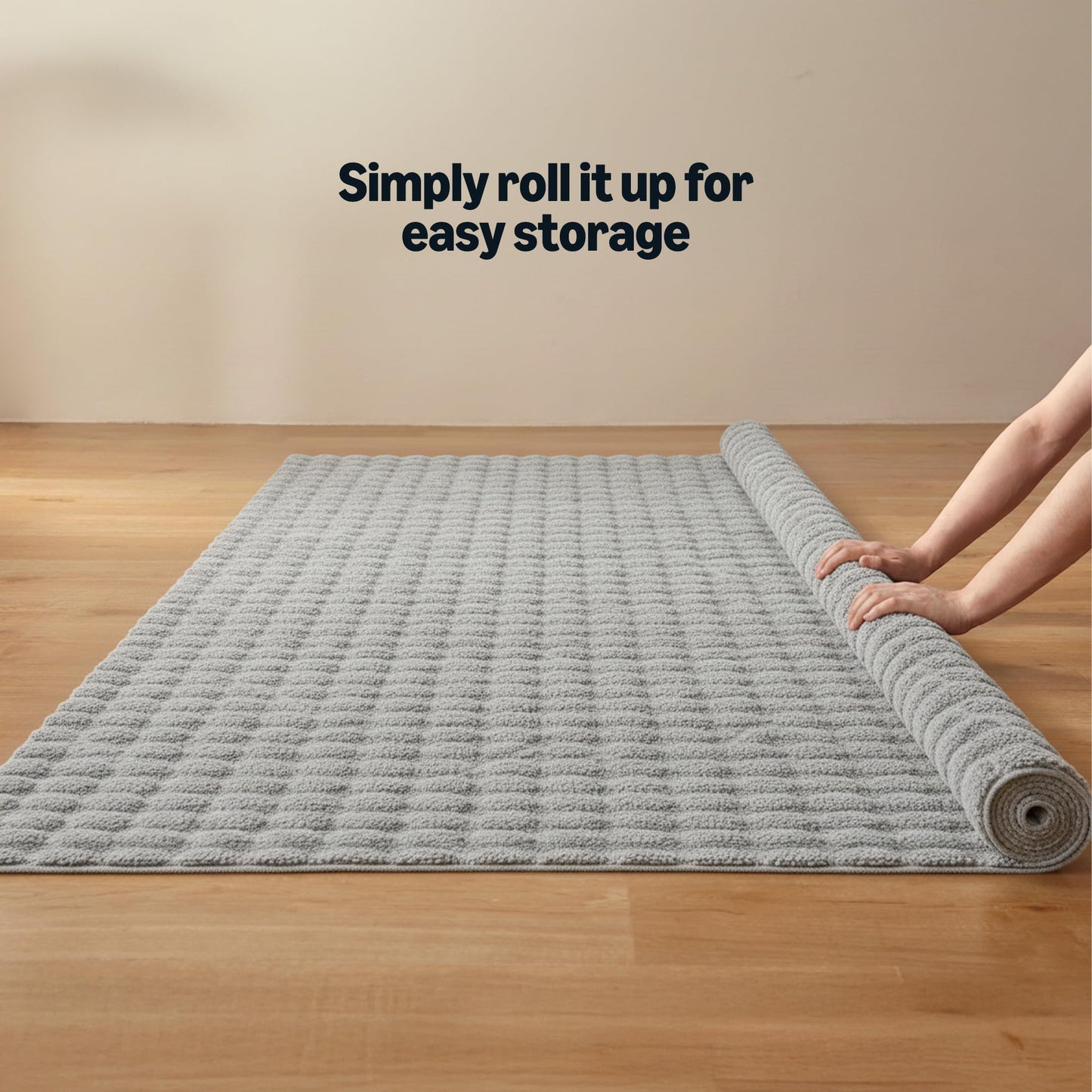 Amazon Basics Indoor Area Rug, 3D Bubble Washable Home Decor Carpet for Living Room, Bedroom, 4' W × 6' L, Grey