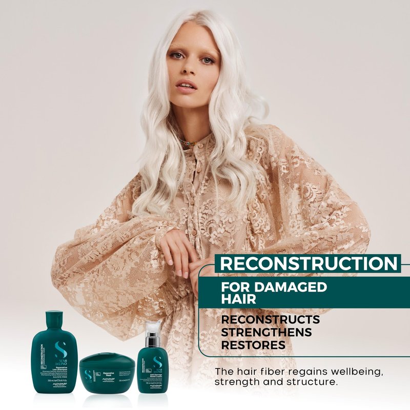 ALFAPARF MILANO Semi di Lino Reconstruction Light Bond Repair Hair Mask for Damaged Hair - Fine Hair - Hair Repair - Restructures, Strengthens - Color Safe - Deep Conditioner - Vegan (17.2 oz)