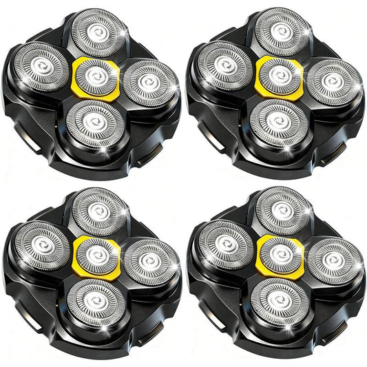 5 Head Shaver Replacement Head for MicroTouch Titanium Shaver for Bald Men Head and Face Wet/Dry Shaving (Black(4count))