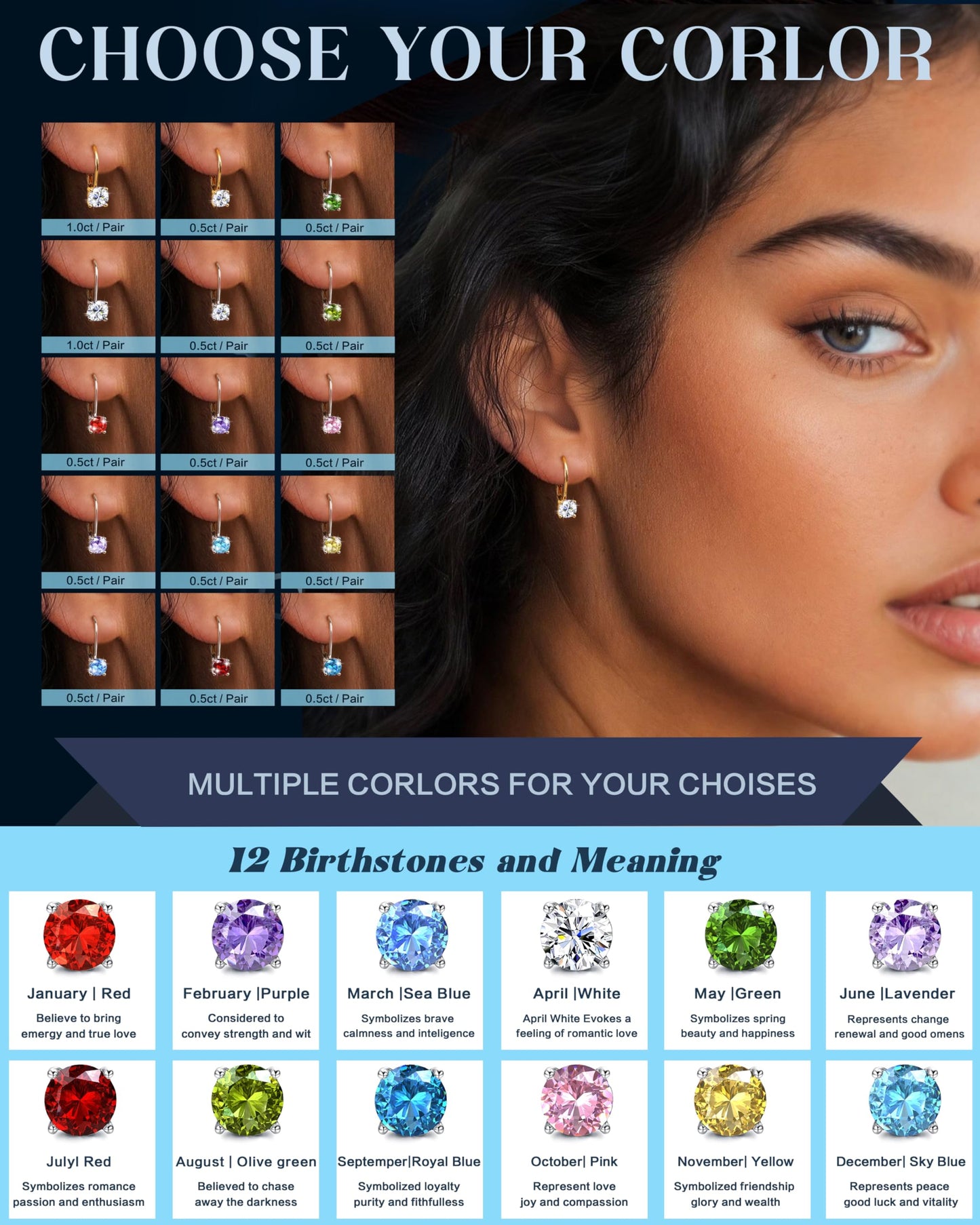 Blahanna Moissanite Earrings,1.0ct-2.0ct D Color Brilliant Round Cut Earrings S925 Sterling Silver Dangle Earrings Moissanite Leverback Drop Earring gold 5mm