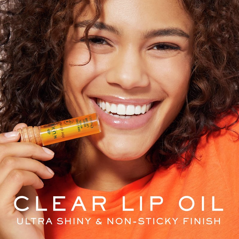 NUXE Rêve de Miel Honey Lip Oil With Vitamin E and Lavender for Moisturized Shiny Lips, 97 Percent Natural, 0.33 Fl Oz