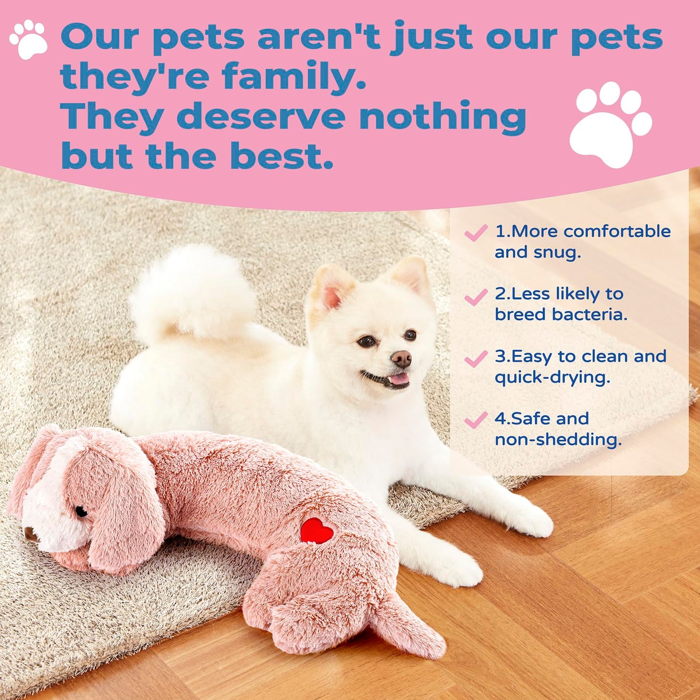 Moropaky Heartbeat Toy Puppy Heartbeat Stuffed Toy for Dog Calming Aid, Heartbeat Puppy Toy for Pets Anxiety Relief, Dog Comfort Toy for Behavioral Aid Crate Training, Puppy Essential