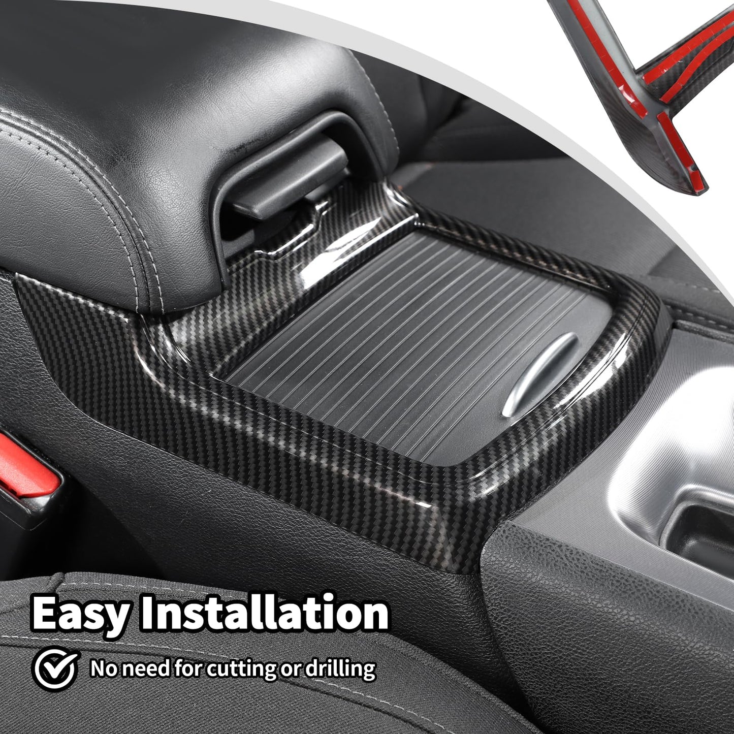 JWWY Dashboard Carbon Fiber Interior Trim Kit Cover Fit for 2015-2025+ Dodge Charger, Gear Shift Panel Console Outlet Vent Cup Holder Navigation Panel Headlight Switch Cover,20Pcs