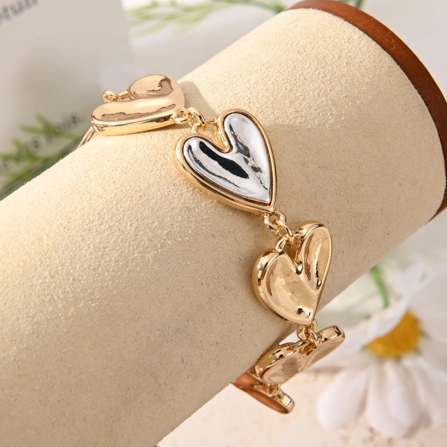 Ginyejly 14K Gold and Silver Plated Special Cain Link with Toggle Clasp Closure in Daily or Party for Women Fashion Jewelry Gifts (gold heart chain)