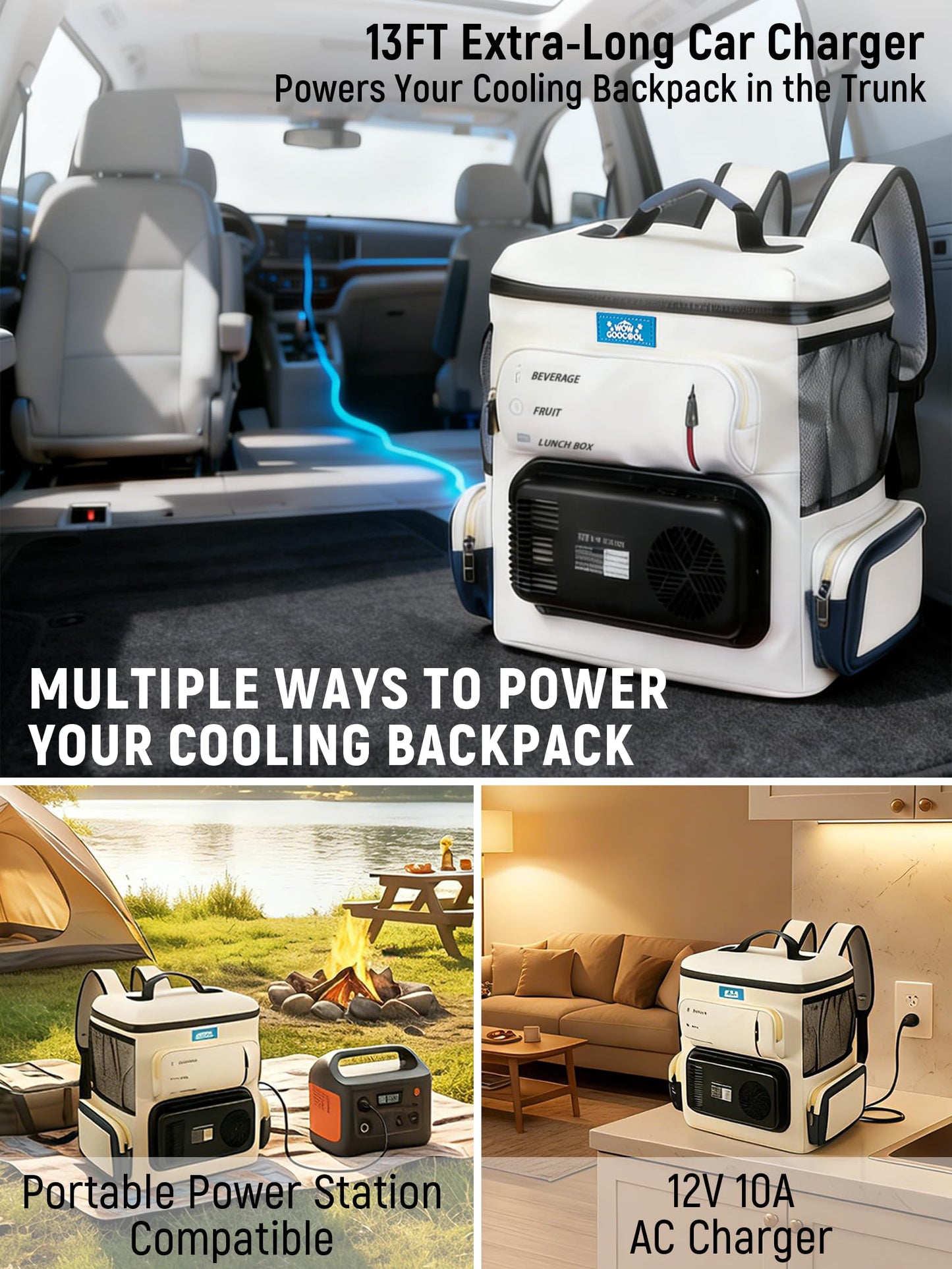 Portable Electric Cooler Bag 16Qt, Car Refrigerator & Heater with Active Cooling(32°F–140°F), Lightweight 5.5lbs Plug-in Cooler for Travel, Camping & Road Trips
