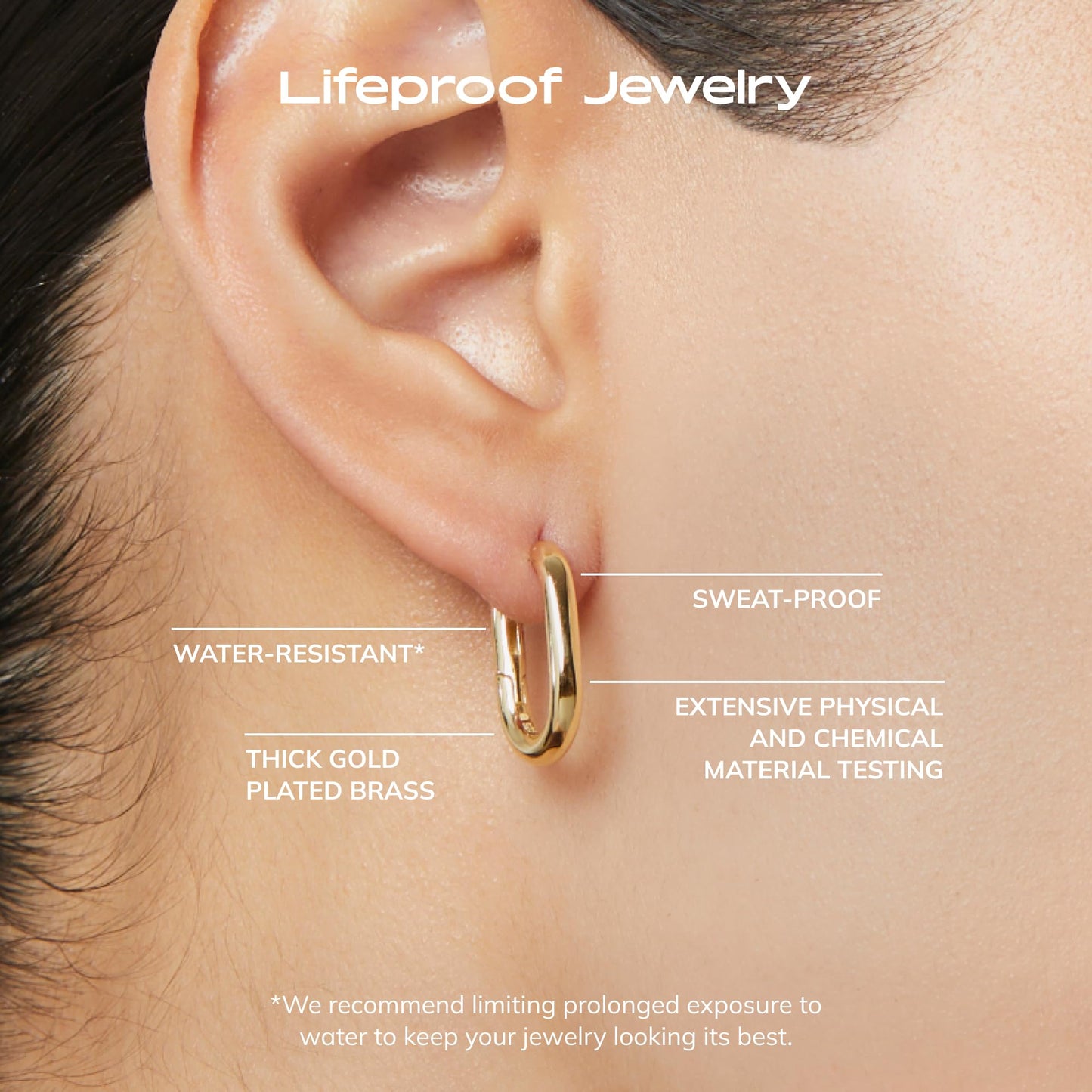 Ana Luisa | Gold Hoop Earrings - Rox Small | Minimal & Chic 14K Gold Plated Hoops | Hypoallergenic, Water-Resistant & Tarnish-Free | 14K Gold Earrings | Crafted In 100% Recycled Sterling Silver,