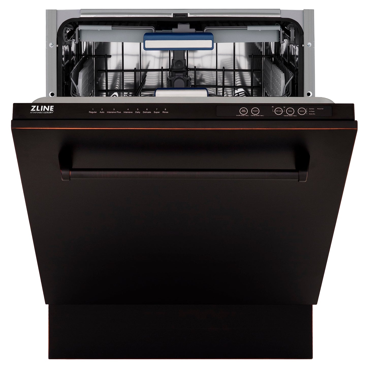 ZLINE 24" Tallac Series 3rd Rack Tall Tub Dishwasher in Oil Rubbed Bronze with Stainless Steel Tub, 51dBa (DWV-ORB-24)