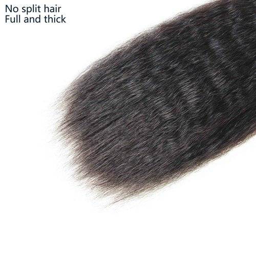 LINYINGYH Kinky Straight Bundles Human Hair Yaki Straight Bundles Weave 12 14 16 inch Real 100% Unprocessed Brazilian Remy Hair Extensions Natural Color 12a