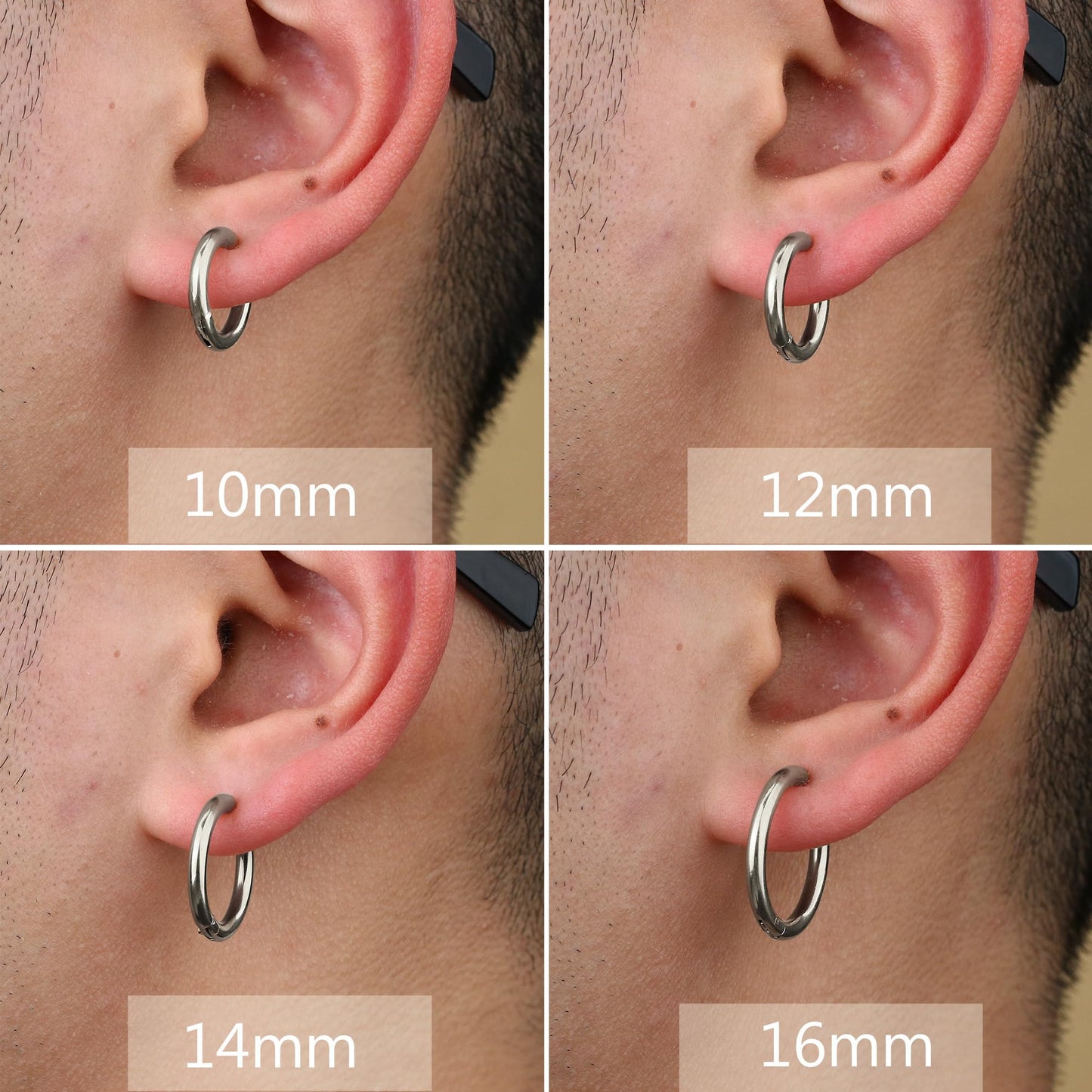 YADOCA 8 Pieces Clip On Earrings For Men Women Non-Piercing Fake Earrings Stainless Steel Clip On Hoop Earring Cool Earrings Ear Clips Set for Gifts, HZHENG-YADC-WLY25-menclip-S