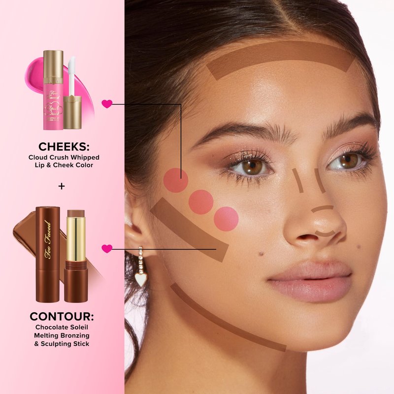 Too Faced Chocolate Soleil Melting Bronzing & Sculpting Stick | Multi-Use, Contour + Cream Bronzer Stick | Lightweight, Satin-Finish with Buildable Coverage, 0.28 Ounce, Chocolate Mocha