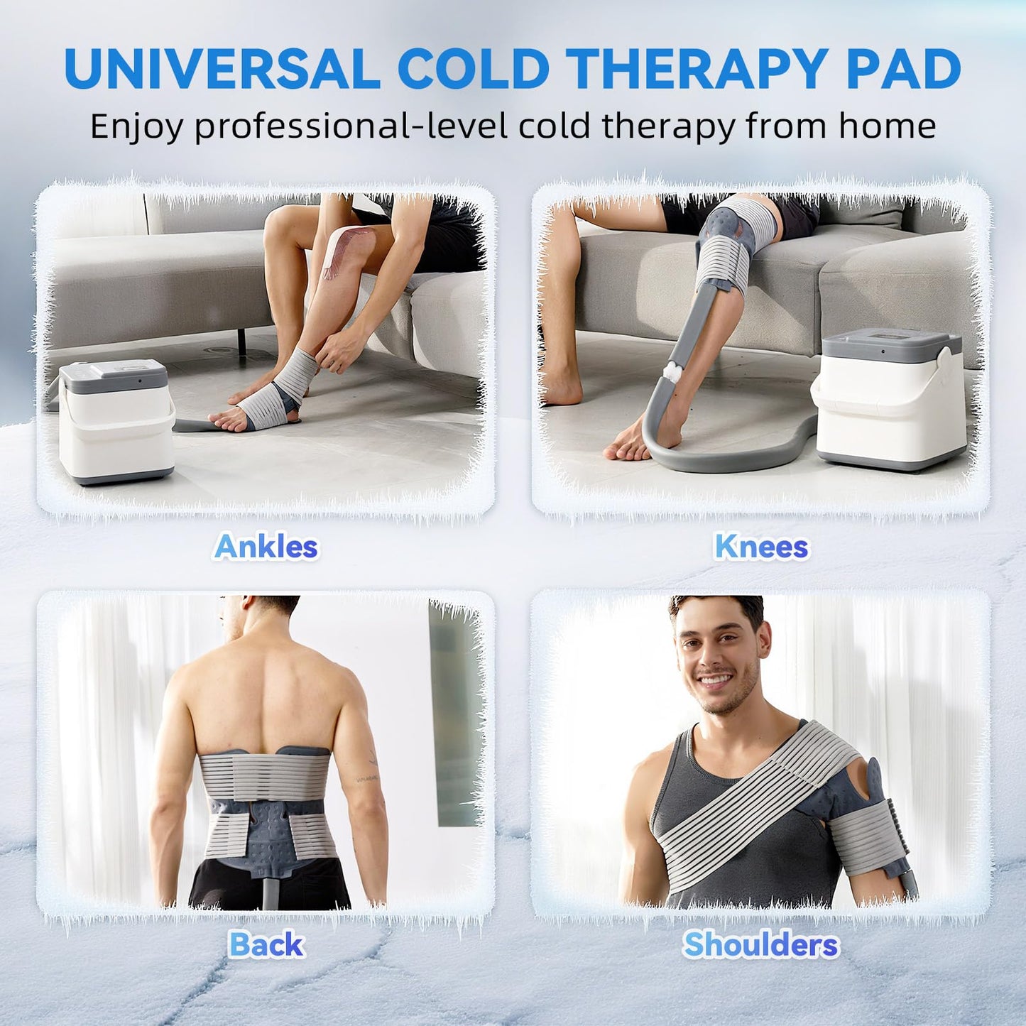 KETFIY Cold Therapy Machine,Programmable Timer Knee Ice Machine with Silent Pump,Knee Replacement System for Cryotherapy Pain Sports Injuries,Ice Therapy Ankle/Leg/Shoulder/Back/Hip