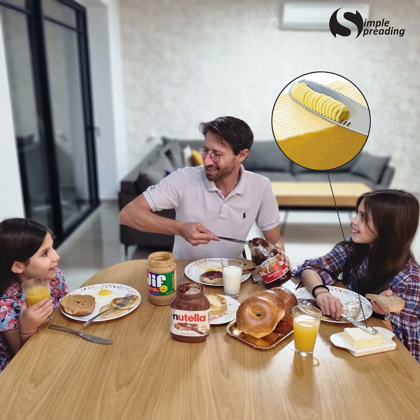 Simple preading Stainless Steel Butter Spreader, Butter Knife - 3 in 1 Kitchen Gadgets (2 Set)
