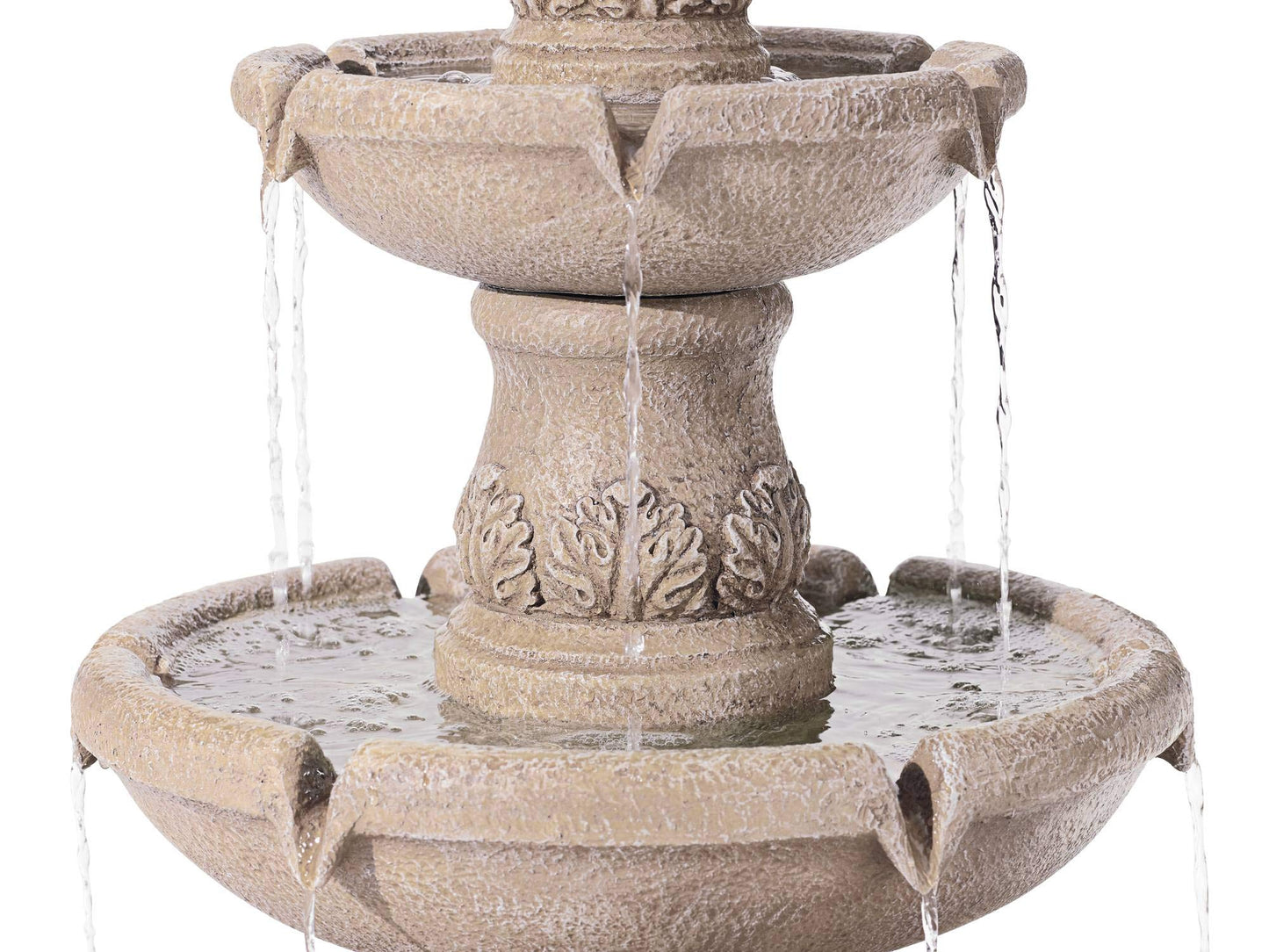 Domanico 57" High Large Italian Indoor Outdoor Decor Sand Stone Floor Fountain Waterfall 3-Tier Standing Basin Cascading Water Feature for Outside Garden Patio Yard Backyard Porch - John Timberland