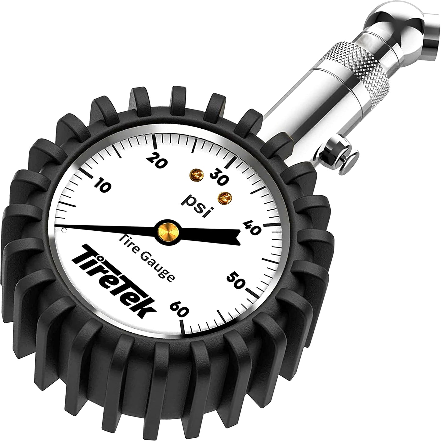 Tire Pressure Gauge for Cars (0-60 PSI, ANSI Certified) Premium Air Pressure Gauge for Tires - Easy to Read Automobile Analog Circular Dial Low PSI Checker Tester