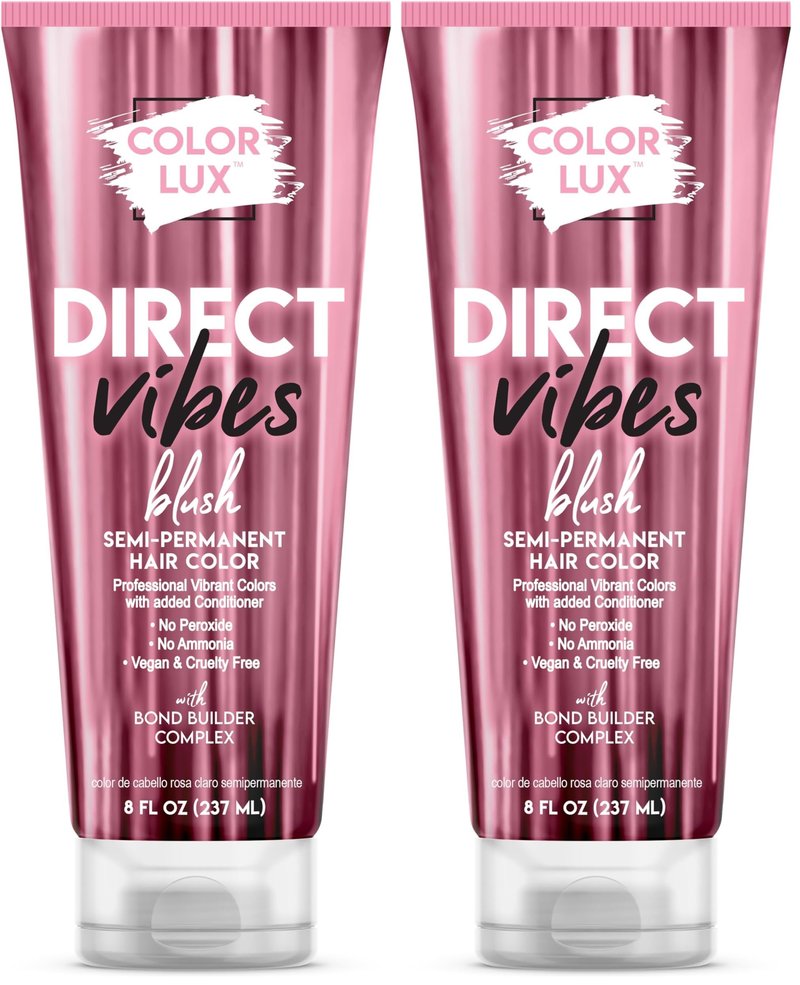Color Lux Direct Vibes Semi-Permanent Hair Color, Blush, Vibrant & Long-Lasting Shade, Ammonia-Free, Vegan, Sulfate-Free, Paraben-Free, 8 fl oz (Pack of 2)