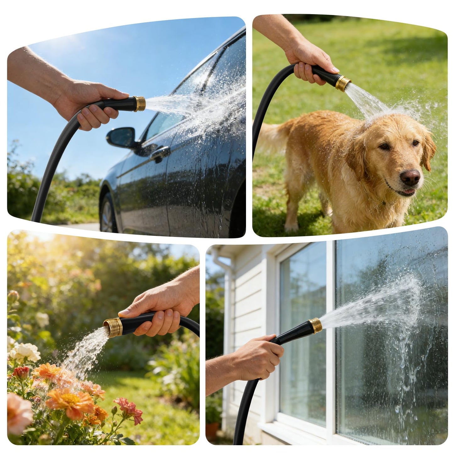 Garden Hose 50FT, Non-Expanding Water Hose Ultra Lightweight, Kink-Free, Burst-Resistant, Lead-Free, Flexible & Durable High-Pressure Hose for Yard, Lawn, Outdoor, Car Washing