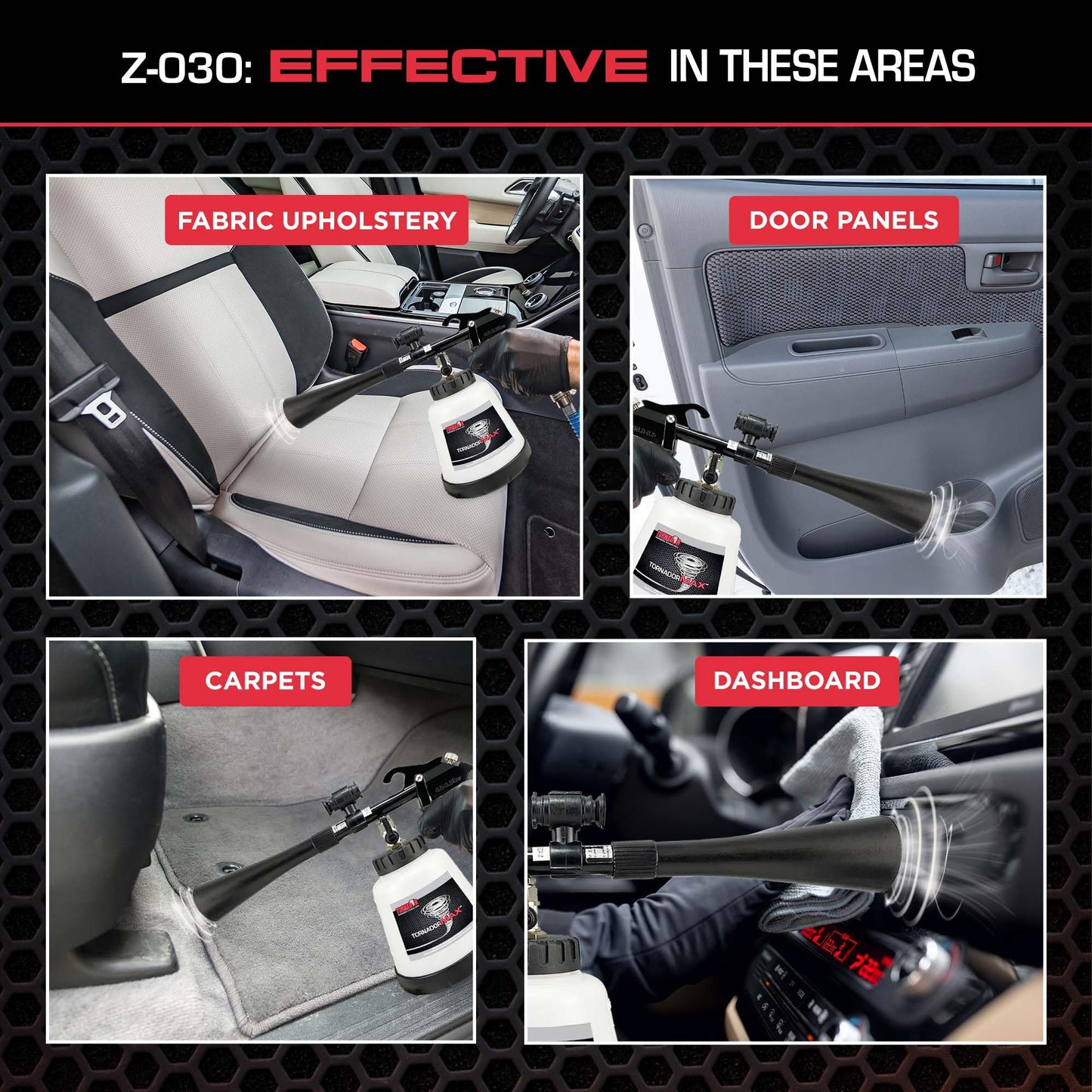 Tornador Max Z-030 Car Cleaning Gun 32oz | Patented Power Rotation & Ergonomic Grip | Swivel Air Inlet | High-Pressure Detailing Tool for Interior & Exterior Cleaning