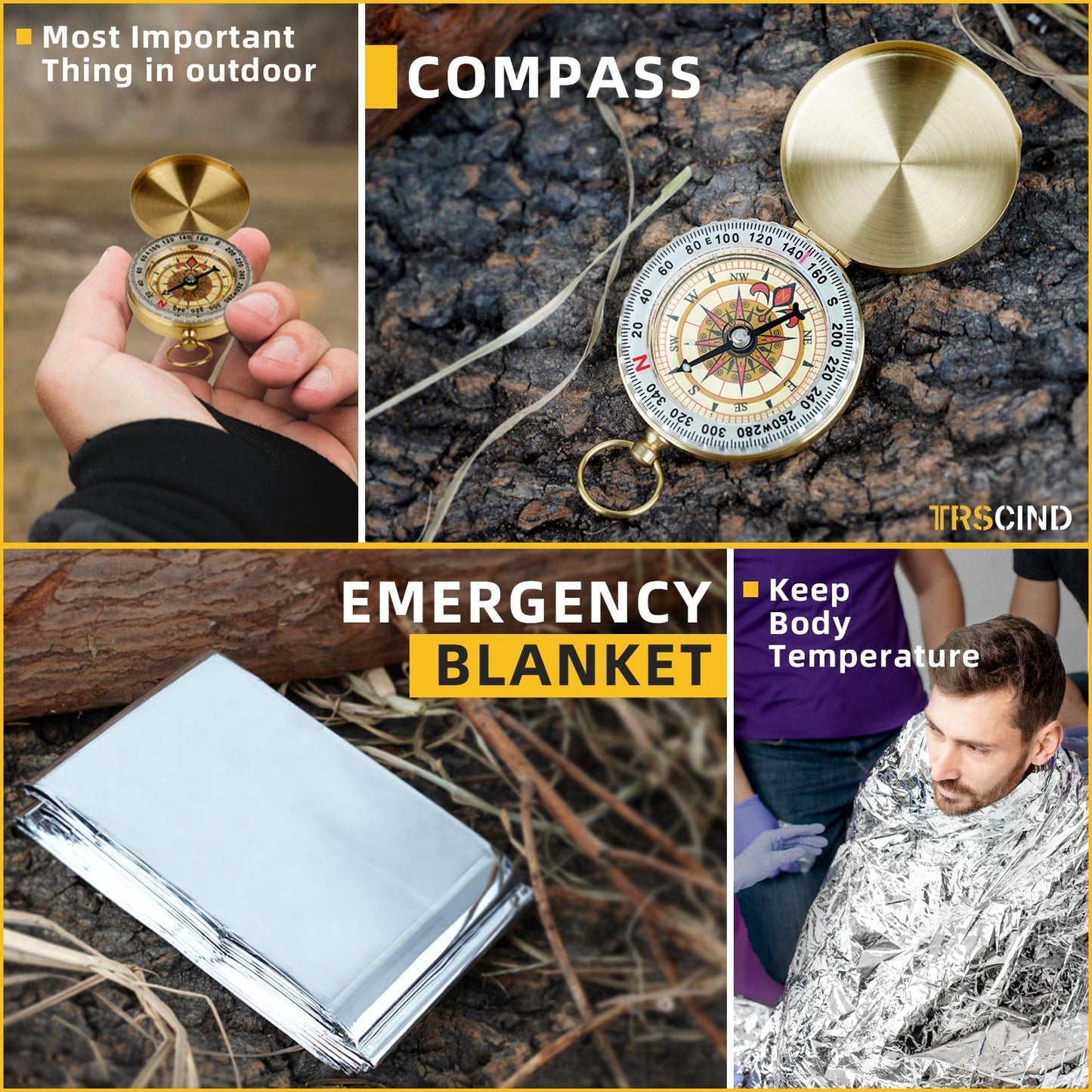 Gifts for Men Dad Husband - Fathers Day, Anniversary Birthday Gifts Idea for Him Boyfriend Man- Survival Kit 14 in 1, Survival Gear and Equipment, Fishing Hunting Camping Accessories, Cool Gadgets