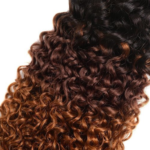 Giginger Bundles Human Hair T1B/4/30 Omber Jerry Curly Human Hair Bundles 16 18 20 Inch Omber Black Chocolate Light Brown Unprocessed Quick Weave Soft Sewn In Hair Extensions for Black Women