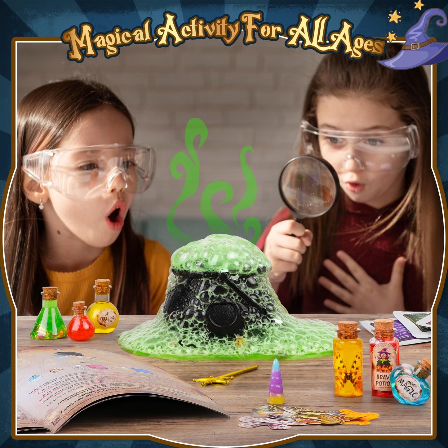 Alritz Science Potion Kits for Kids - 23 Magic Mix Potion Bottles, Witches Cauldron, Birthday Party Decorations Gifts Toys for Boys Girls 8 9 10 11+ Years Old