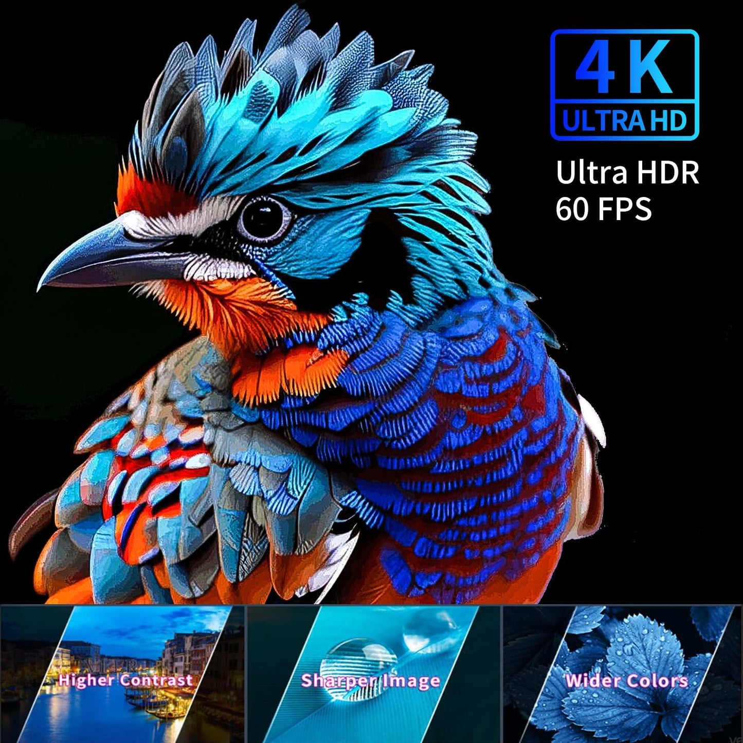 JIFAR Projector 4K with 5G WiFi & Bluetooth,2000ANSI Outdoor Projector with 450" Display,Movie Projector Support 4K,Dolby Audio,Zoom,Keystone,20W Speaker,4K Home Projector for TV Stick,iOS,Android,PS5