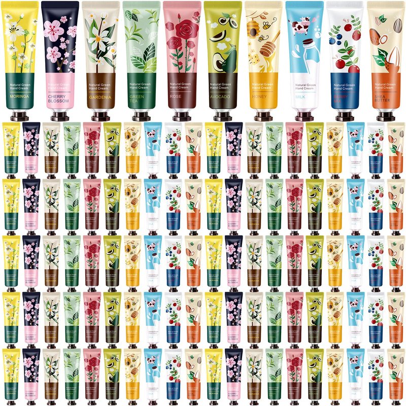 Dansib 120 Pack Hand Cream Gifts Set for Women Mothers Day Gifts for Mom Mini Lotion Bulk for Dry Cracked Hands, Mini Hand Lotion for Nurse Gifts,bridesmaid Gifts,teacher Appreciation Gifts,10 Styles