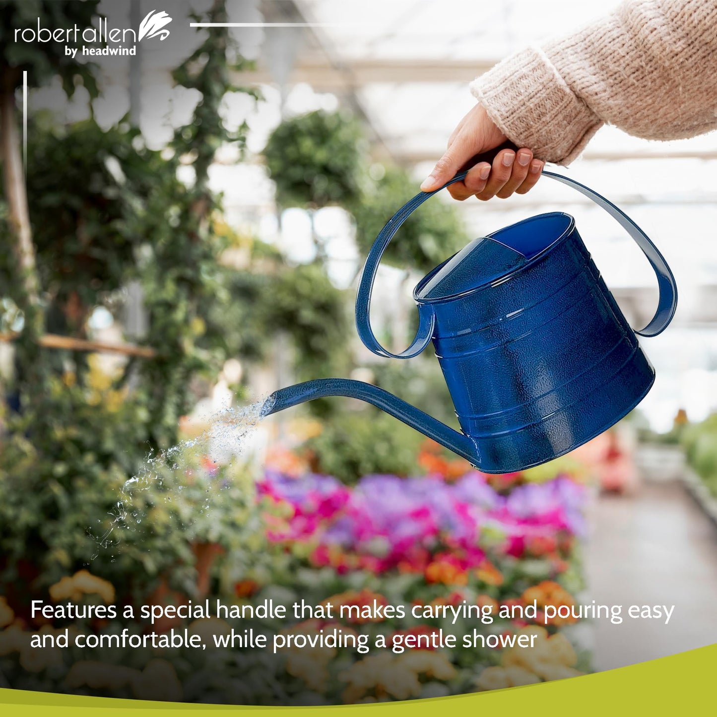 Robert Allen MPT01504 Danbury Watering Can, 0.5 Gallon, Oceanside