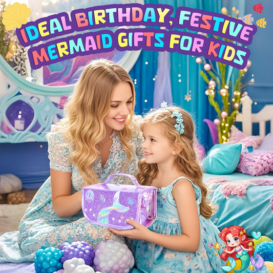 70PCS Mermaid Washable Markers Set with Glitter Pencil Case,Art Supplies for Kids Ages 4-6-8,Drawing Coloring Art Craft Kits for Girls with Marker,Glitter Pens,Crayon,Birthday Gifts Toys for Girls