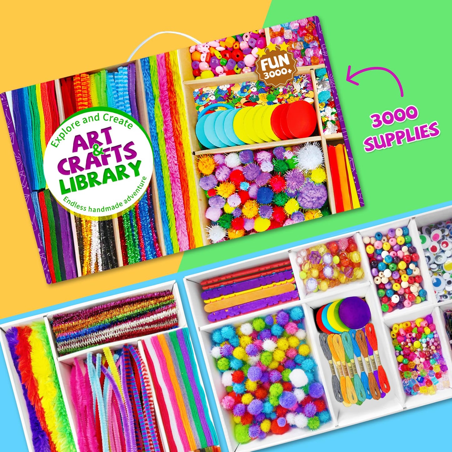 Itopstar Arts and Crafts Kit for Kids, Science Kits for Kids Age 5-7, Craft Kits and Art Supplies, Gifts for 5 7 9 Year Old Girls, Crafts for Kids Ages 4-8 8-12