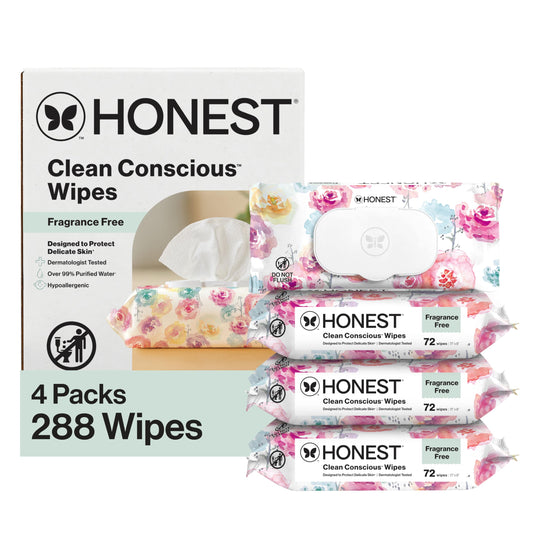 The Honest Company Hypoallergenic Multi-Use Baby Wipes for Sensitive Skin, Rose Blossom, 288 Count
