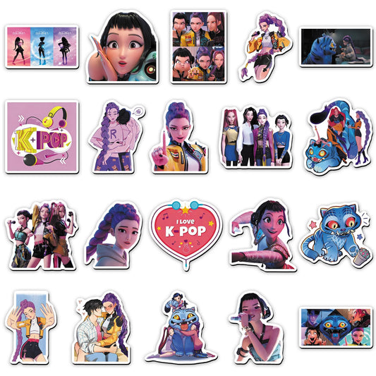 20 Pcs Funny Demon Hunters Refrigerator Magnets Reusable,Birthday Cruise Door Magnets Decorations for Happy Birthday Cabin Ship Carnival Refrigerator Office Car Accessories(PoP-B)