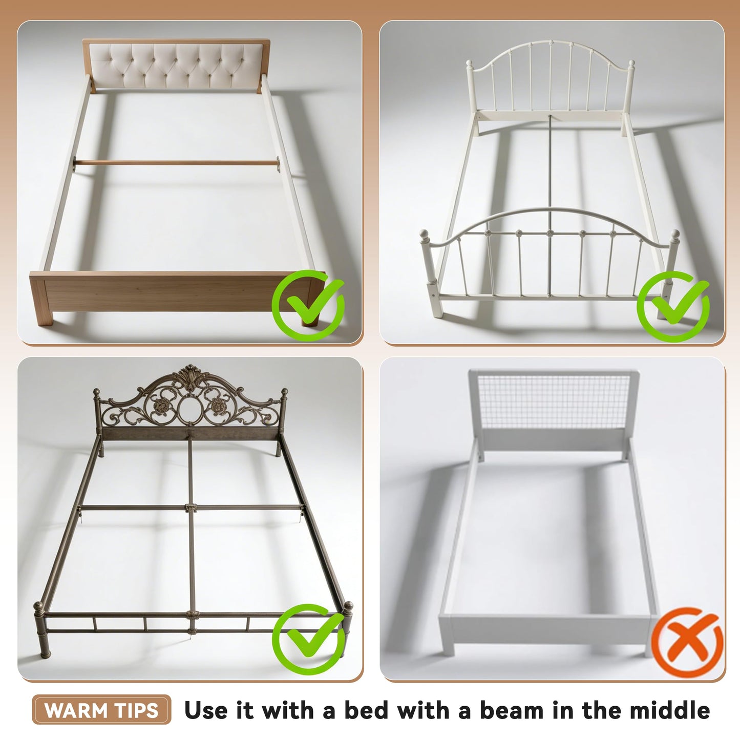 ROIL 2 Inch Queen Metal Box Spring Low Profile, Bunkie Board Bed Slat Replacement with Round Corners, 3500 lbs Capacity Heavy Duty Steel Slats, Easy Assembly, Noise Free