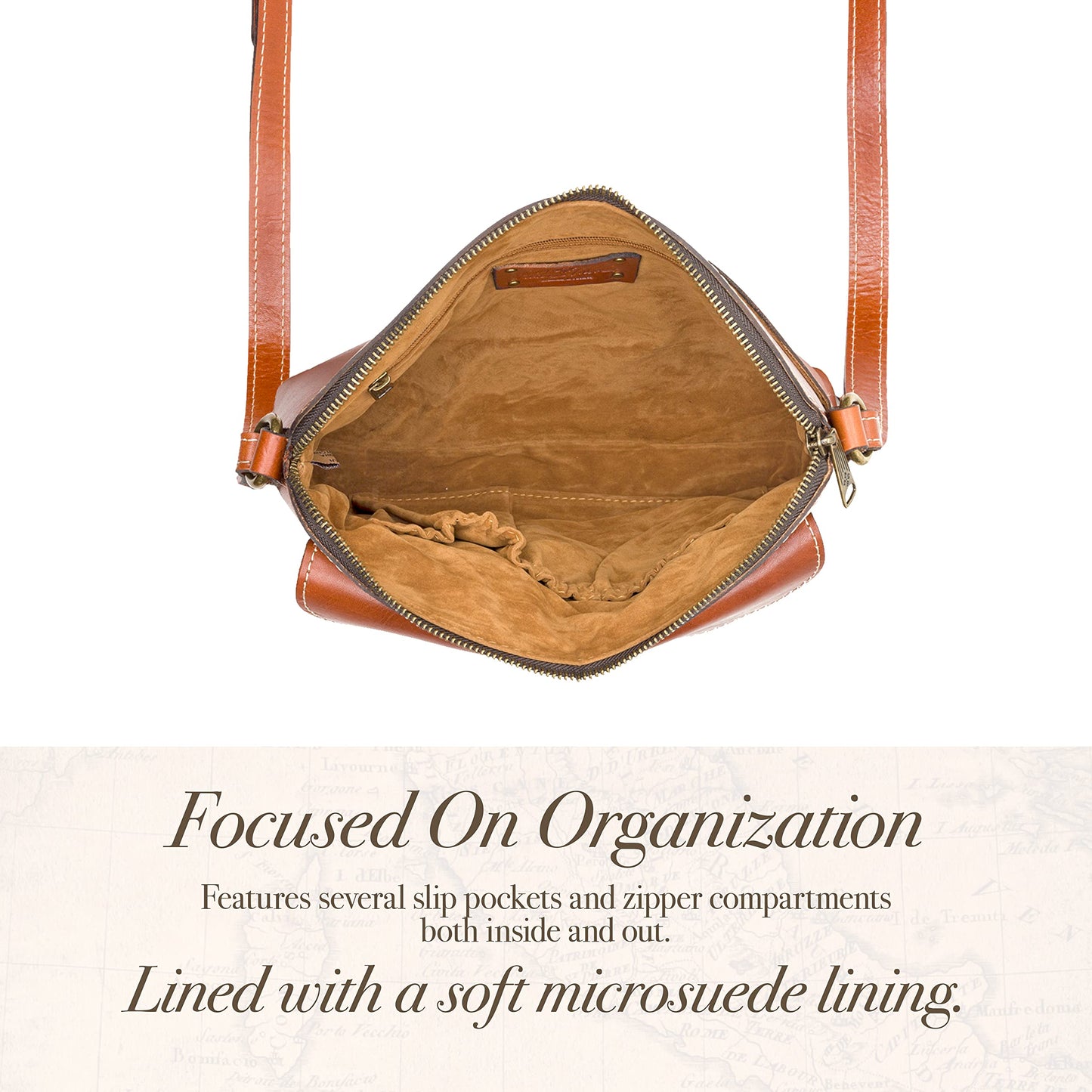 Patricia Nash | Avellino Leather Crossbody Bag | Women's Crossbody Purse | Leather Crossbody, Tan
