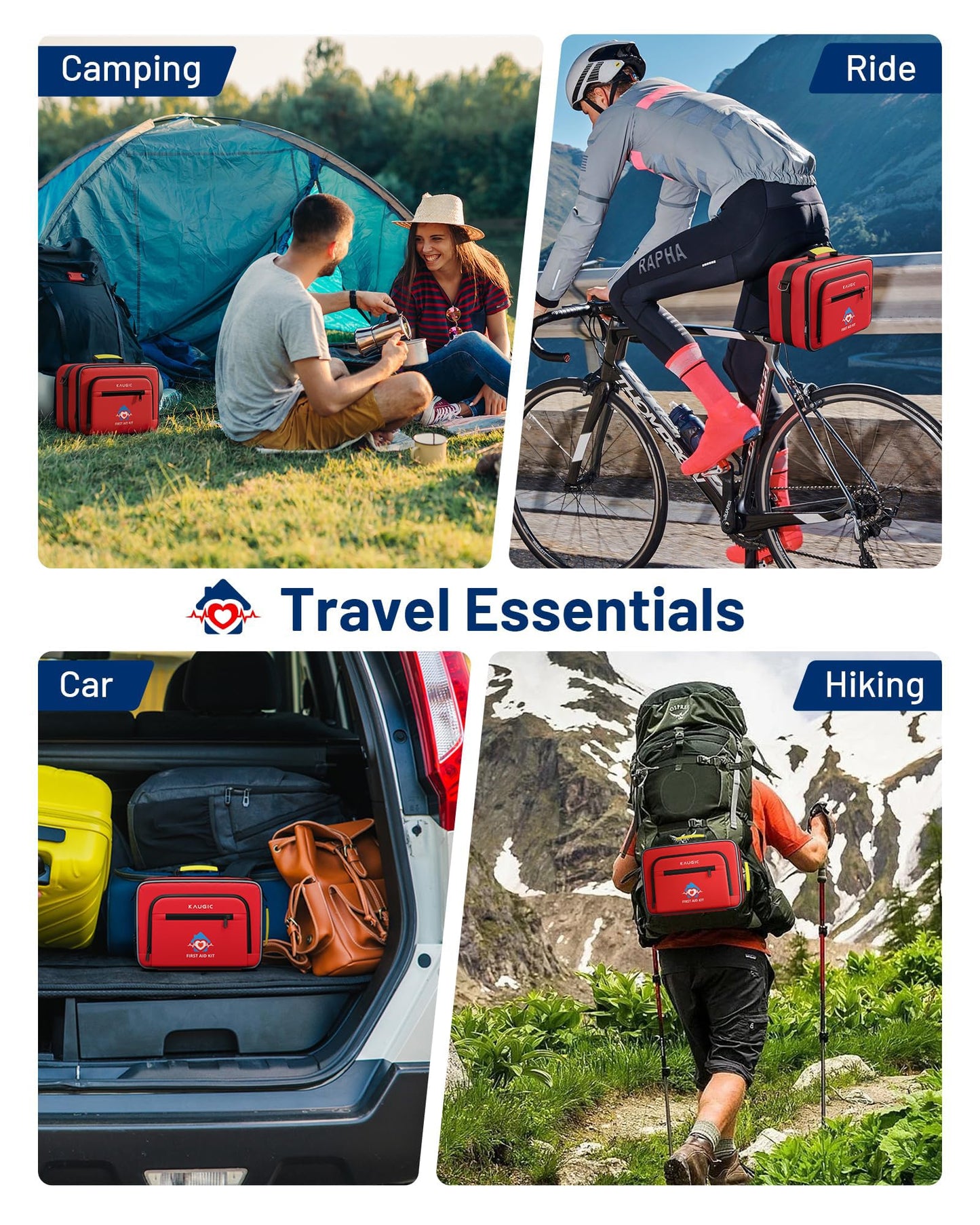 500 PCS First Aid Kit for Travel Camping Car Home Businesses, Well-Organized Emergency Kit, Survival Trauma First Aid Kits for Home College Dorm Essential Supplies