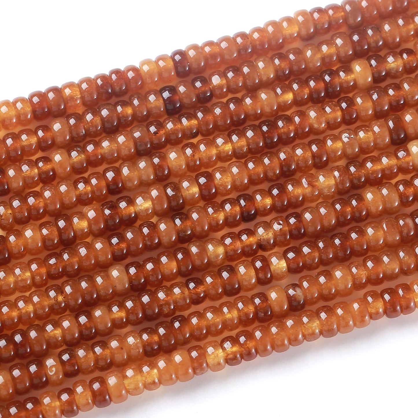 150PCS 2x4mm Natural Gold Tourmaline Jades Stone Rondelle Beads Abacus Disk Stone Beads Round Loose Spacer Gemstone for DIY Bracelet Necklace Jewelry Making