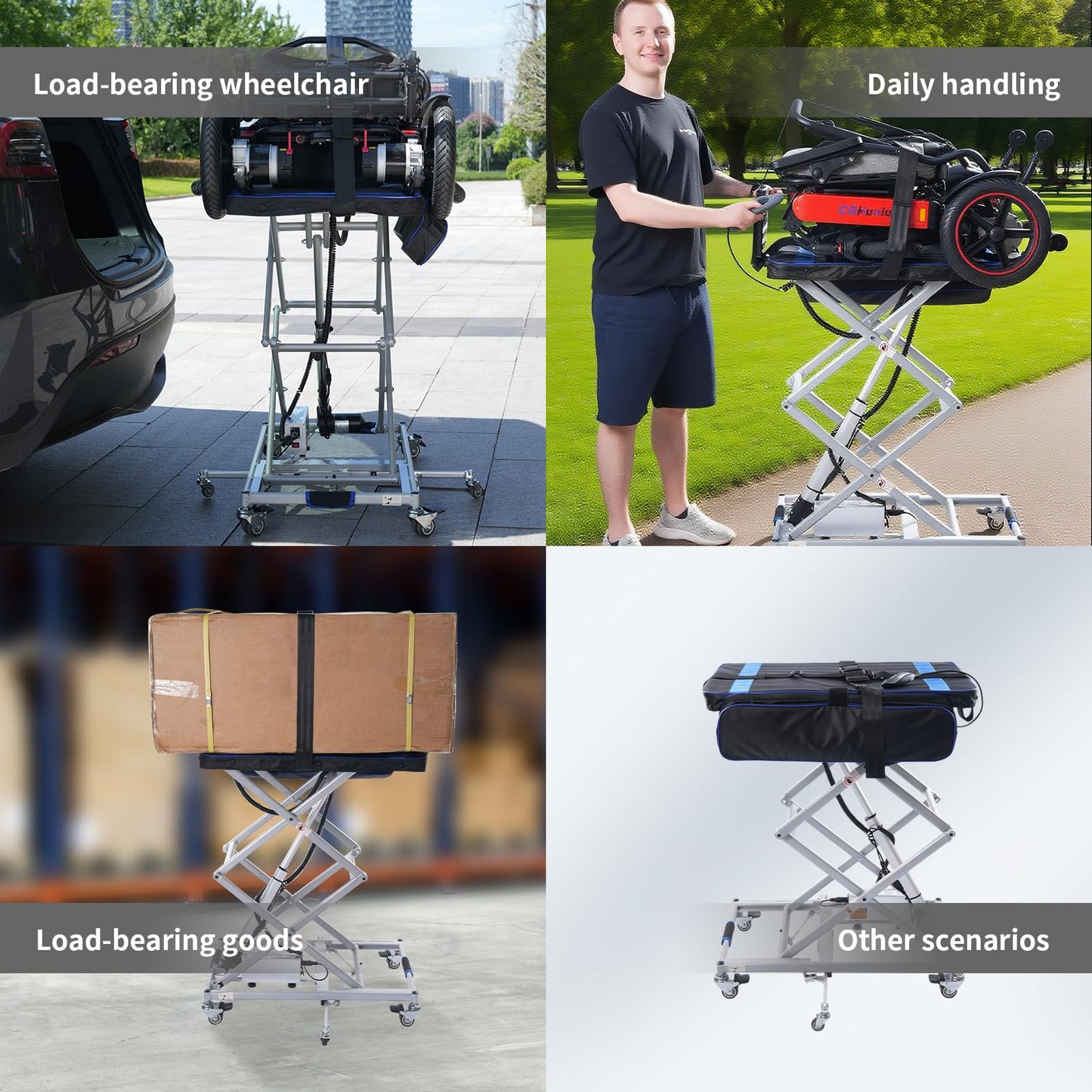 Wheelchair Lift Portable Electric Lift for Wheelchairs and Scooters - Lightweight, Rechargeable & Space-Saving Design