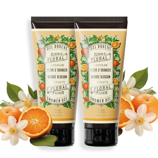 Orange Blossom Body Wash for Women – French Shower Gel with Long-Lasting Fragrance – Non Toxic Body Wash with 96% Natural Origin Ingredients – Gentle Cleanser, SLS Free, Vegan – 2 x 6.8 fl oz