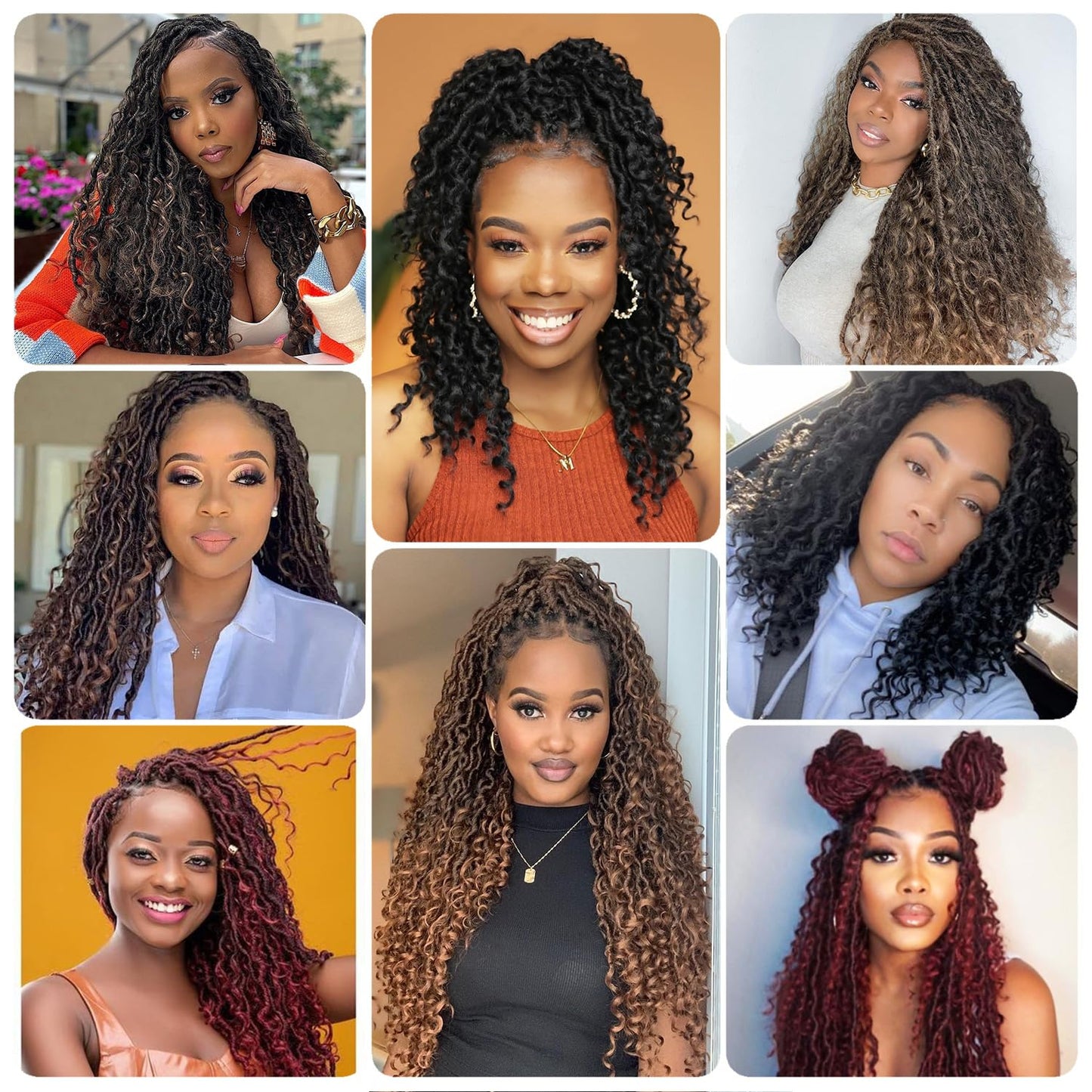 Forevery Goddess Locs Crochet Hair 12 Inch Goddess Faux Locs Crochet Hair for Black Women 6 Packs Boho Crochet Locs with Curly Ends T1b/30/27