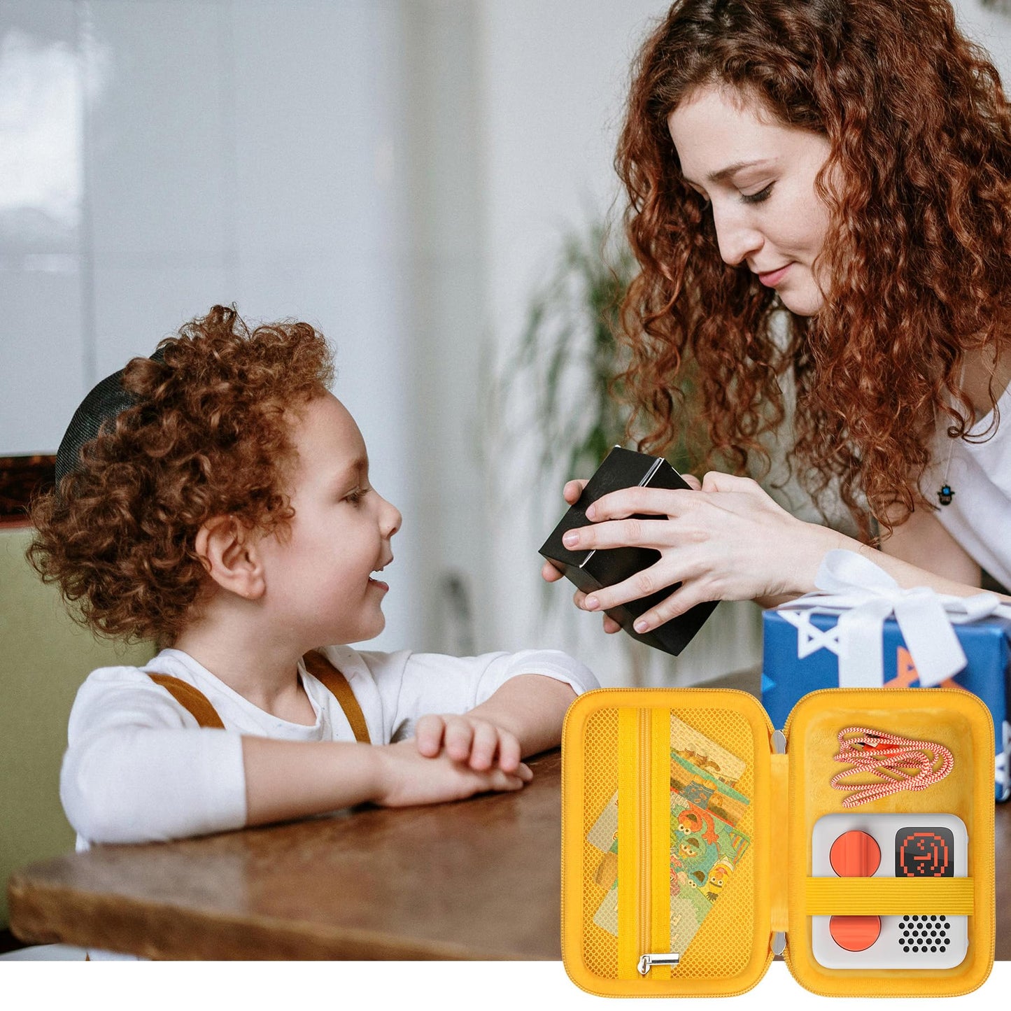RAIALL Carrying Case for Yoto Mini (2024 Edition) Kids Bluetooth Audio Player, Yoto Mini Radio Player Hard Holder, Yoto Card Travel Case Bag fits Children’s Audiobook Cards and Cable, Yellow