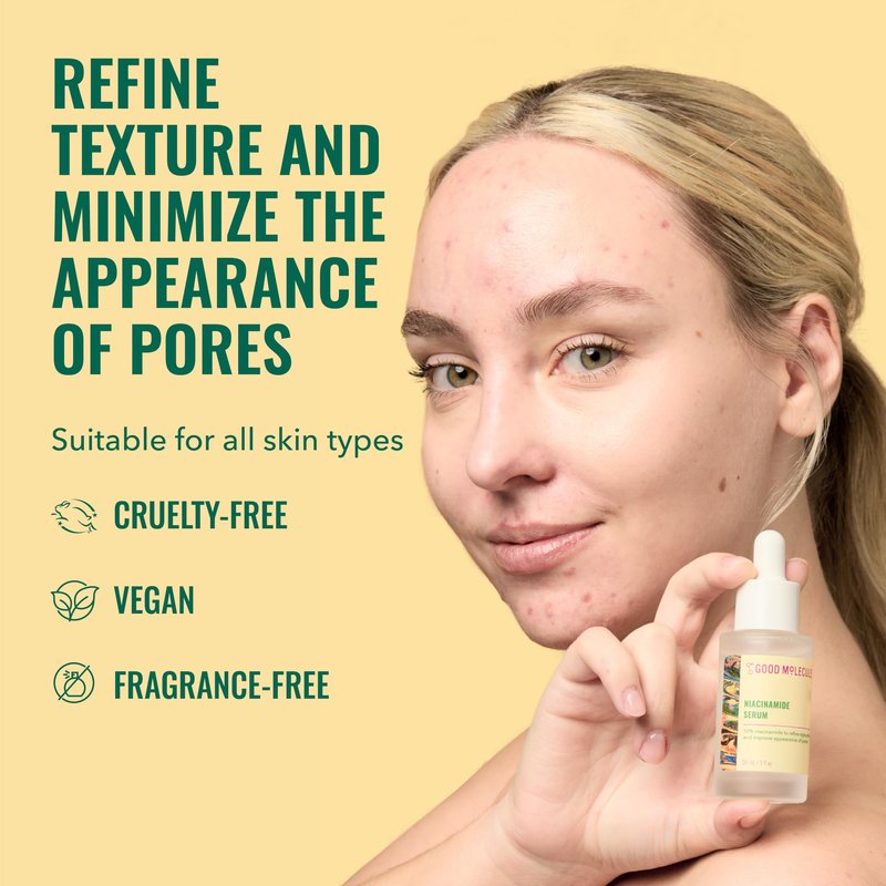 Good Molecules Niacinamide Serum – 10% Niacinamide to Target Blemishes, Nourishment, and Skin Tone – Ultra Hydrating & Brightening Skin Care for Face – 75 ml / 2.53 fl oz