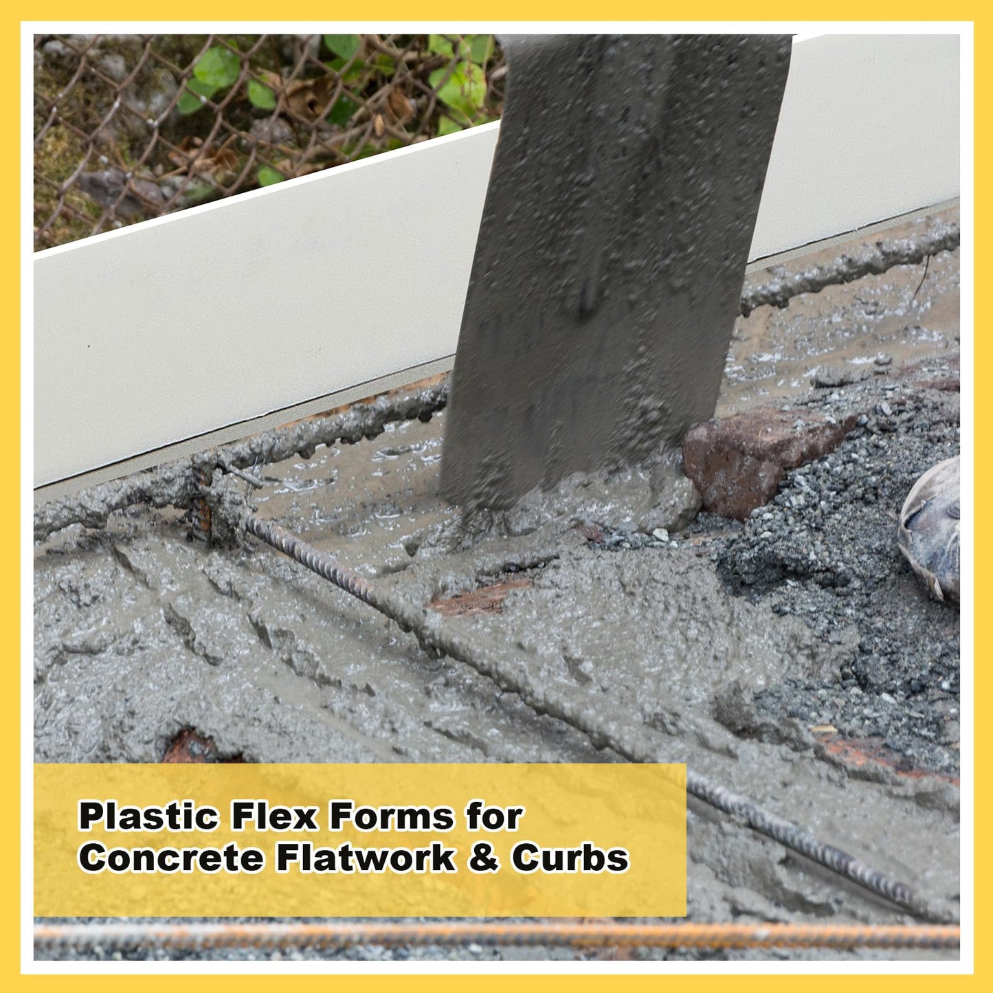 Timgle 5 Pcs Plastic Concrete Forms for Walkway 4 x 76 Inches Flexible Concrete Flatwork Curb Tools for Edging Garden Walkway Casting Paving Garden Stone Molds