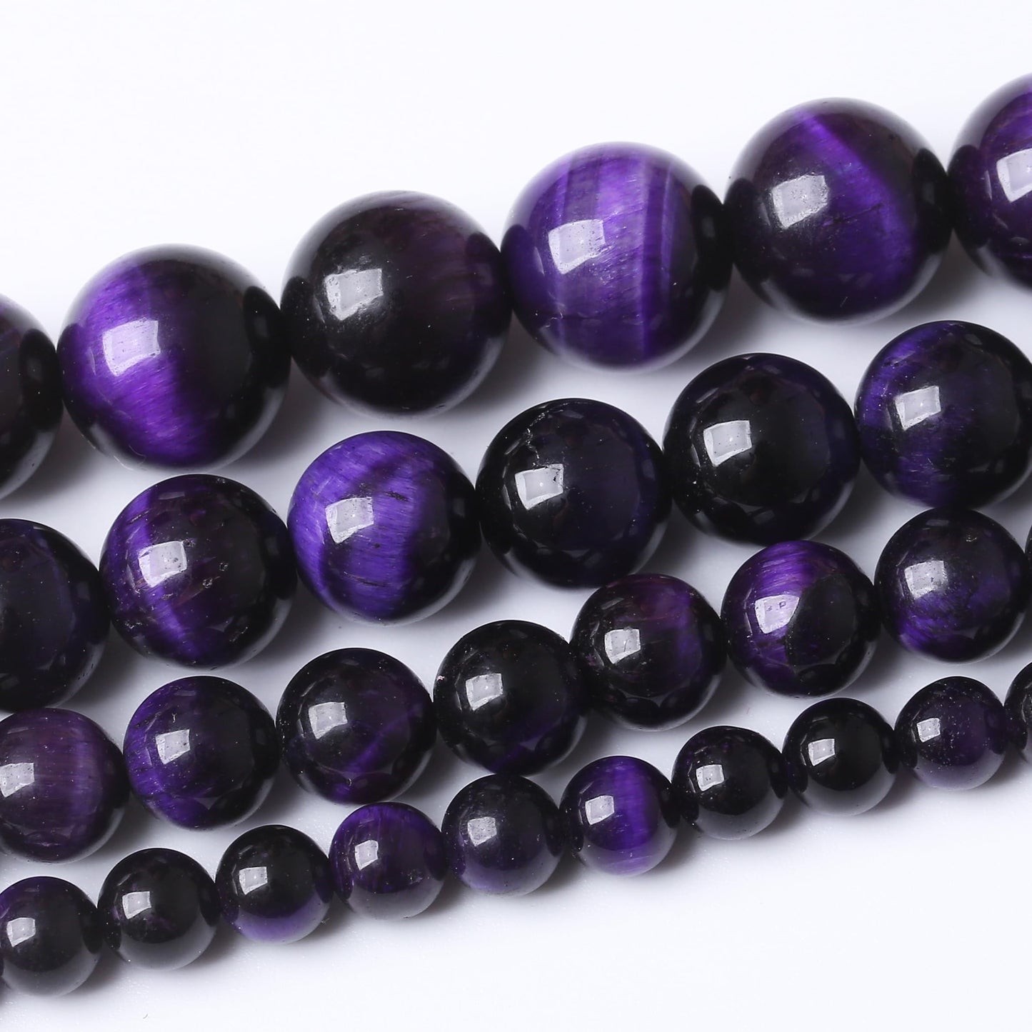 Natural Purple Tiger Eye Stone Beads for Jewelry Making DIY Bracelet Necklace Jewelry Making 1 Strand 15.5inch 35PCS 10MM