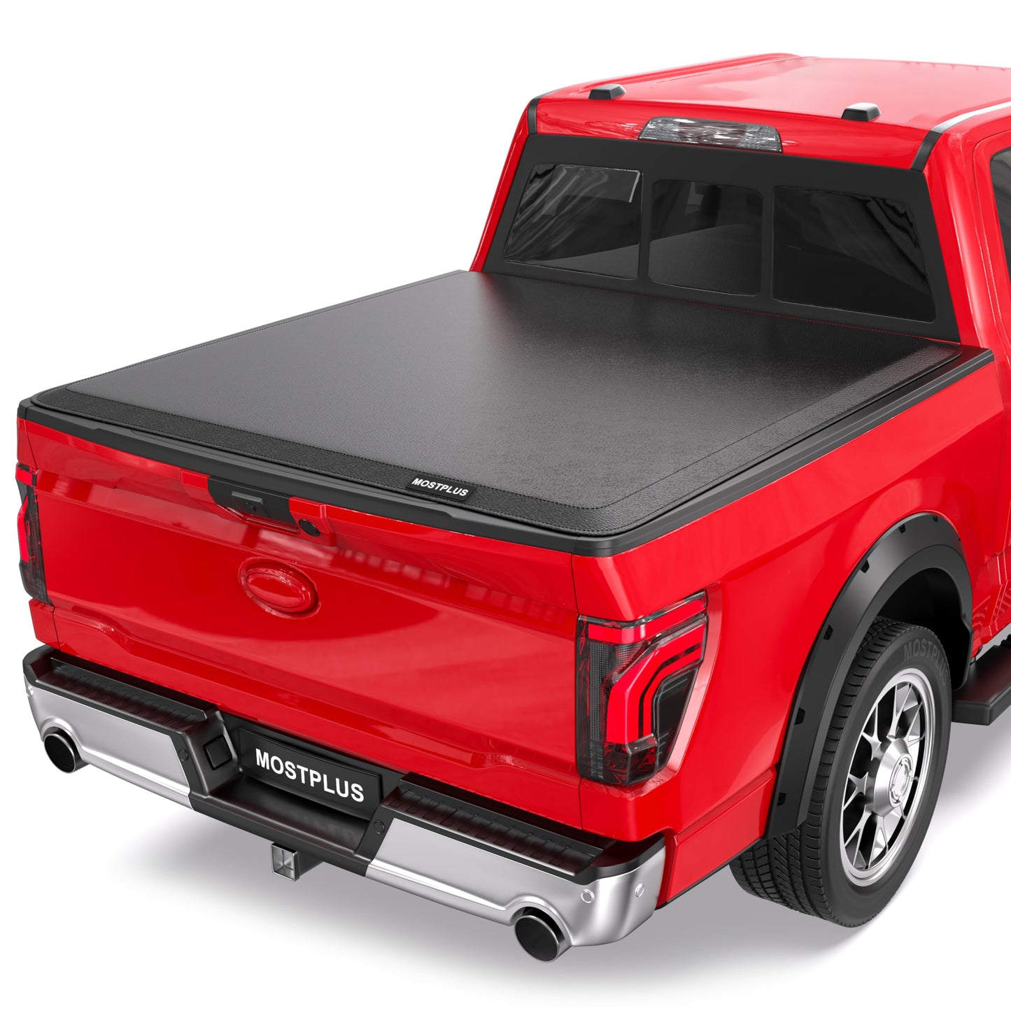 MOSTPLUS Soft Roll-up Truck Bed Tonneau Cover On Top Compatible with 2022 2023 2024 2025 Ford Maverick Bed 3 Fold Fleetside (4.5 FT Feet Bed-54.4 inch