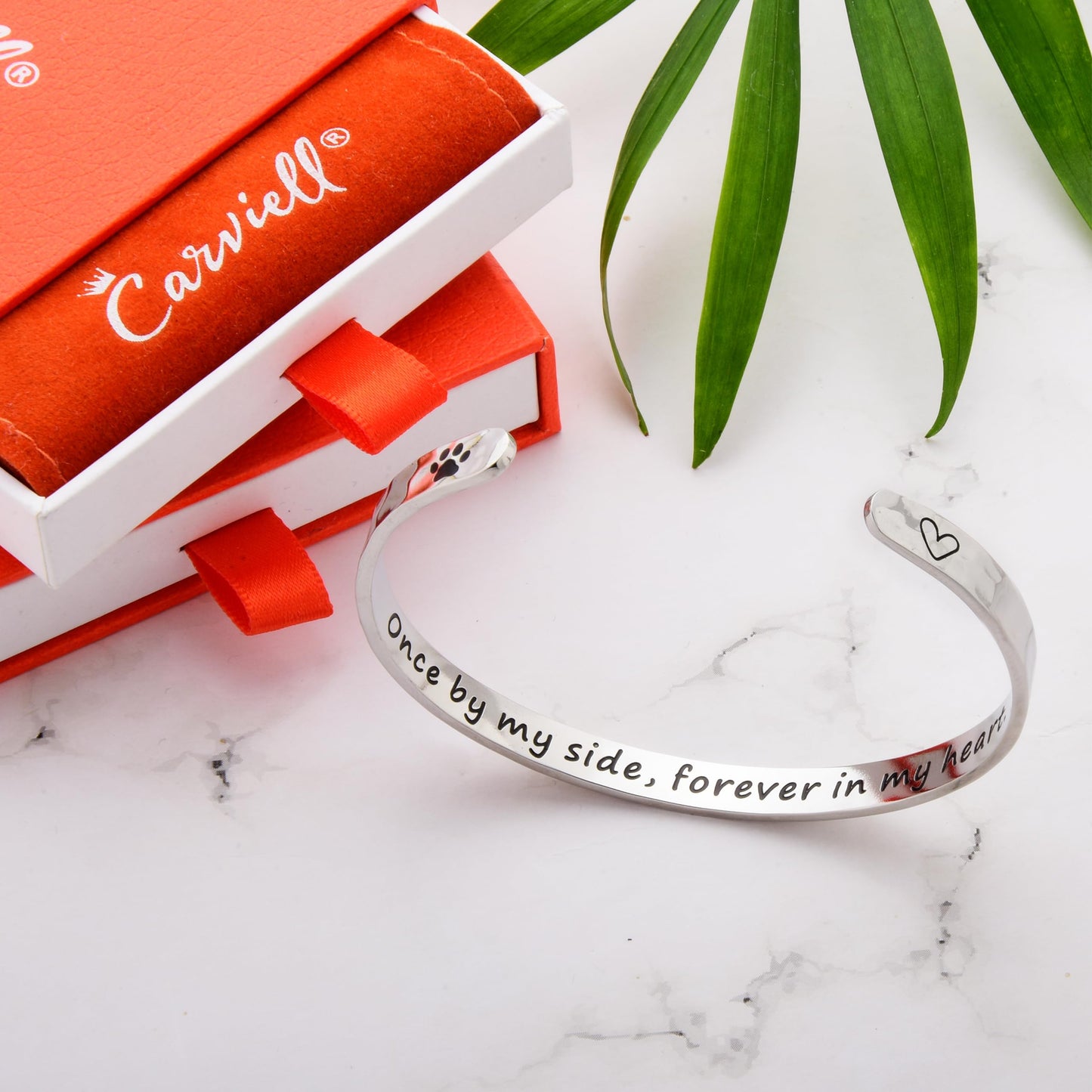 Carviell Bracelet Dog Memorial Gift for Loss of Dog Sympathy Gift, Cat Memorial, Pet Remembrance