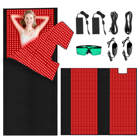 71"x32" Medical-Grade TPU Red Light Therapy Mat for Full Body Pain Relief, Dual Wavelength Infrared Red Light Blanket with 2,520 (660nm & 850nm) LEDs for Home Use
