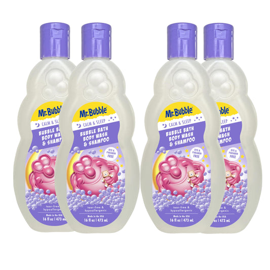 Mr. Bubble Calm and Sleep 3in1 Bubble Bath, Body Wash & Shampoo, 16 oz., Pack of 4