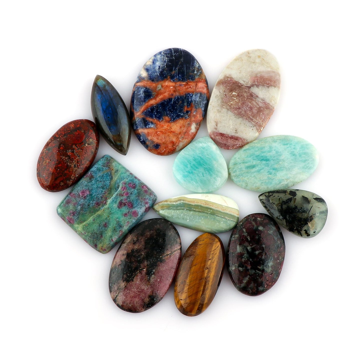 Gemkora 100 Carats Natural Mix Gemstones Wholesale Cabochons Lot, Jewelry Making Loose Gemstone, DIY Stones, Wire Wrapping, Reiki, Wikka, Healing Crystals, Bulk Gemstone Deal, 2 to 4pcs