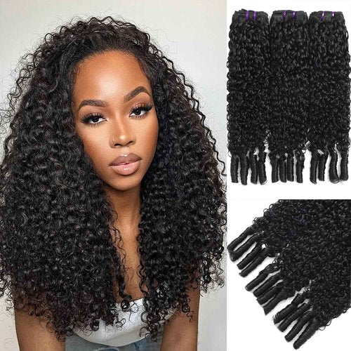 Vanlov 3C4A Burmese Curly Human Hair Bundles 14 16 18 Inch Curly Bundles Unprocessed Burmese Raw Hair Extension Real Human Hair Natural Color Human Hair Weft Extensions
