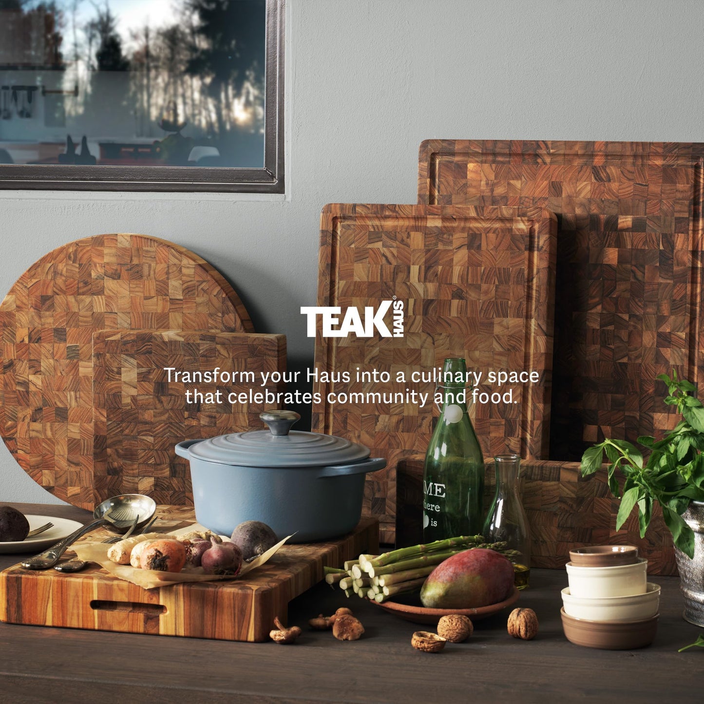 Teakhaus Butcher Block Cutting Board - Large Wooden Cutting Board - Holiday Gift Ideas for Men and Women - Gift-Ready End Grain Wood, Knife Friendly - FSC Certified
